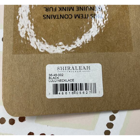 SHIRALEAH New Mink Fur Black Brass Fringe Boho Lulu Statement Necklace NWT - Picture 7 of 7